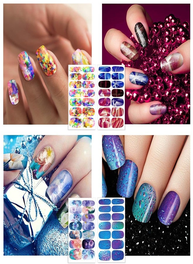 DANNEASY 12 Sheets Nail Polish Strips Self Adhesive Gel Nail Stickers Full Nail Wraps for Women Girl Graffiti Gradient Starry Sky Nails Design Gel Strips Manicure Nail Art Accessories - Image 4